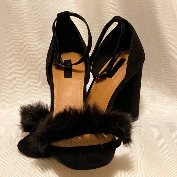 black heels fur